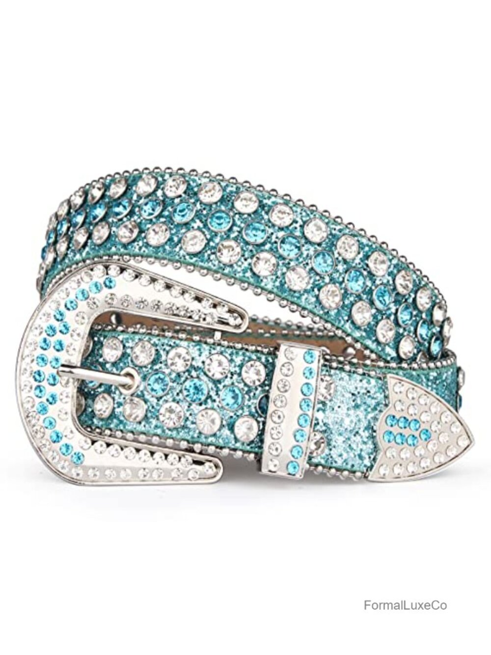 Rhinestone Western Belt Faux Leather Bling Cowgirl Designer Belt Party